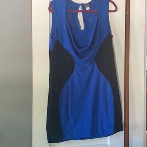 Cobalt blue and black color black dress